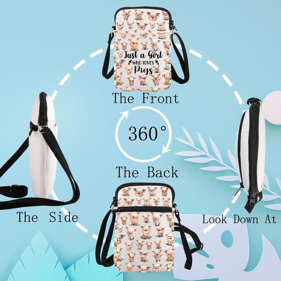 Funny Pig Crossbody Bag - Perfect Gift for Animal Lovers and Trendy Women - Picture 6 of 7